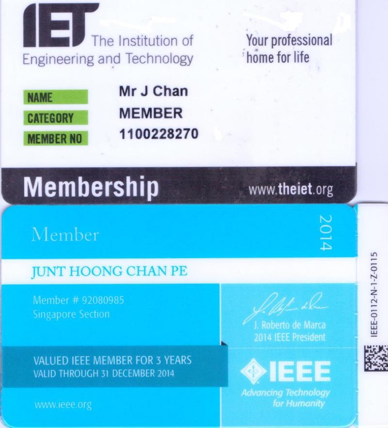 IET and IEEE Membership Cards