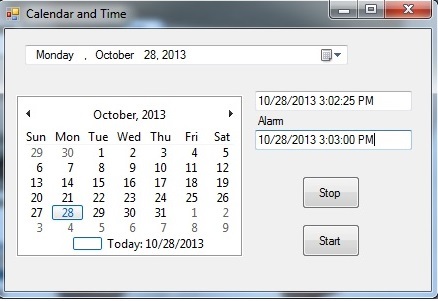 Calendar and Time and Alarm